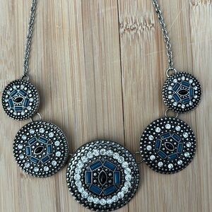 NEW Coldwater Creek Silver Tone Medallion Pendant Necklace